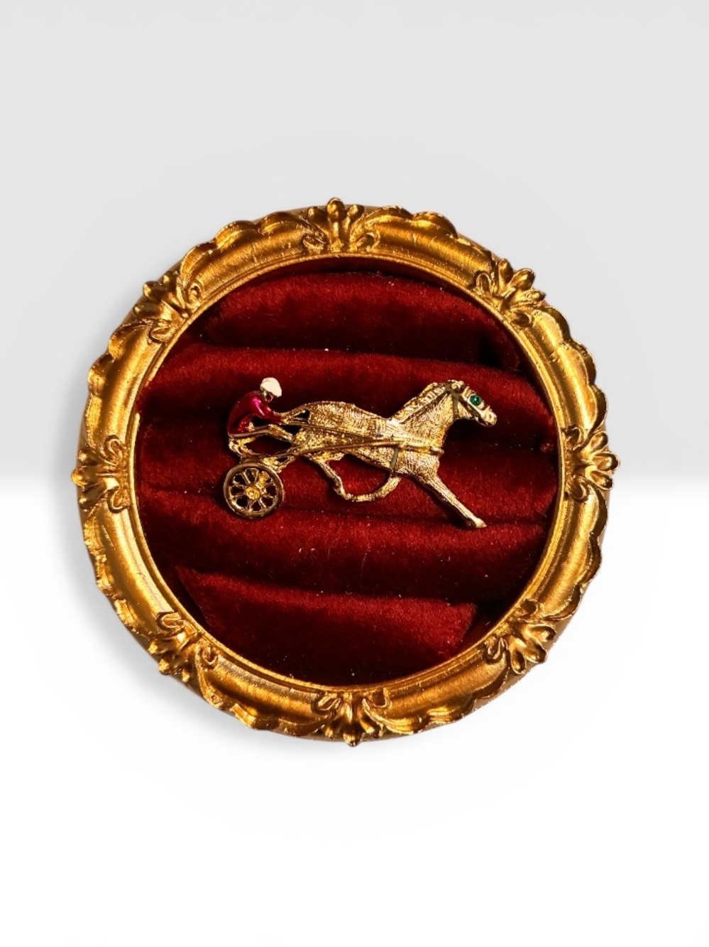 Gold Horse & Jockey Vintage Brooch